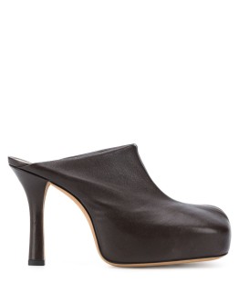 sculptural 70mm leather mules