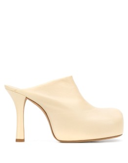 sculptural 70mm leather mules