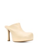 sculptural 70mm leather mules