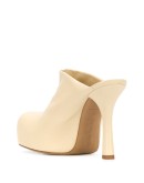 sculptural 70mm leather mules