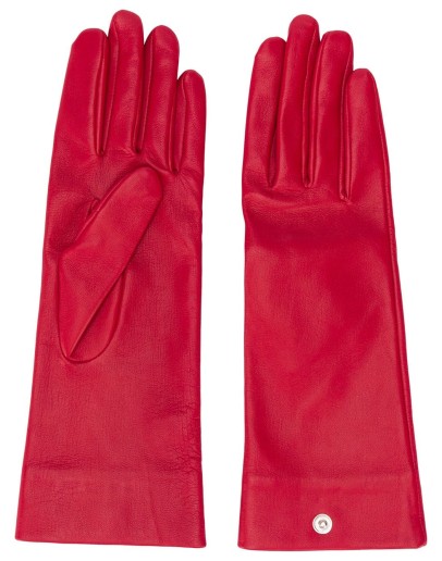 snap button leather gloves