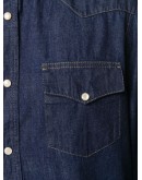 floral logo embroidered denim shirt