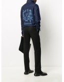 floral logo embroidered denim shirt
