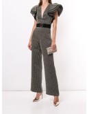 V-neck layered sleeve jumpsuit