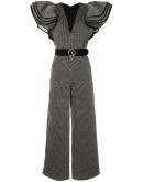 V-neck layered sleeve jumpsuit