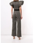 V-neck layered sleeve jumpsuit