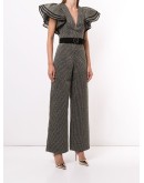 V-neck layered sleeve jumpsuit