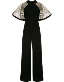 panelled metallic-sheen jumpsuit
