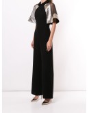 panelled metallic-sheen jumpsuit