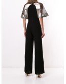panelled metallic-sheen jumpsuit