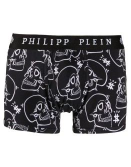 Outline skull-print boxers