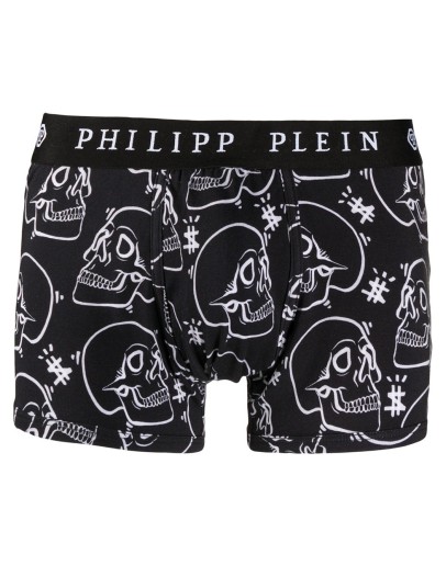 Outline skull-print boxers