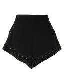 micro-stud flared shorts