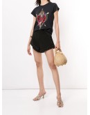micro-stud flared shorts