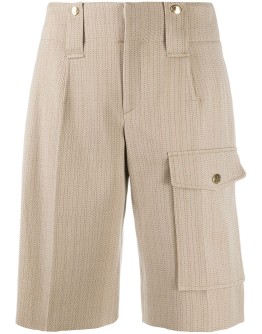knee-length wool shorts