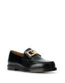 gold buckle slip-on loafers