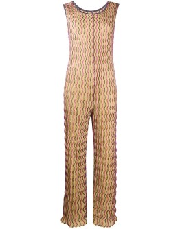 wave-print knitted jumpsuit