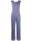 wave-print knitted jumpsuit