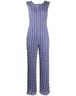 wave-print knitted jumpsuit