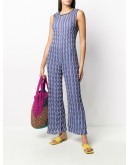 wave-print knitted jumpsuit