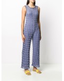 wave-print knitted jumpsuit