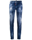 distressed skinny tapered jeans