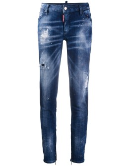 distressed skinny tapered jeans