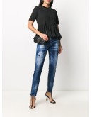 distressed skinny tapered jeans