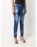 distressed skinny tapered jeans