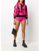 Icon print drawstring mini shorts