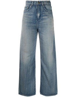 faded straight-leg jeans