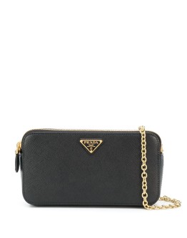 double-zip fastening crossbody bag