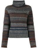 turtle neck striped knit sweater