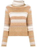 turtle neck striped knit jumper