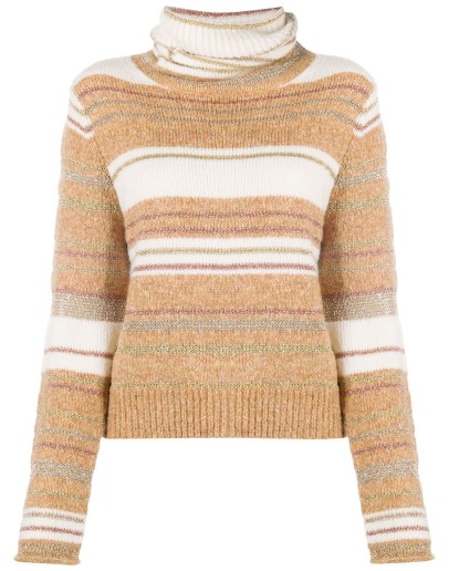 turtle neck striped knit jumper