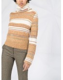 turtle neck striped knit jumper