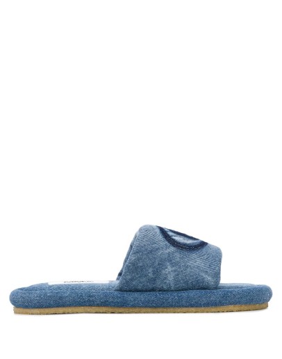 logo-embroidered slides