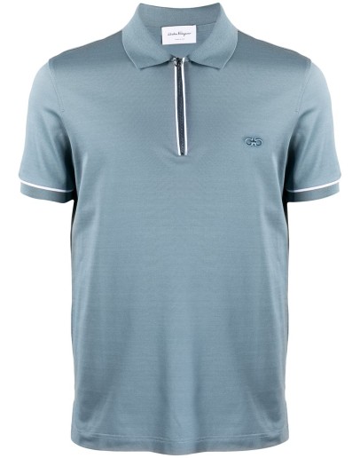 Gancini zipped polo shirt