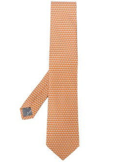 monogram print tie