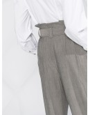 high-waisted belted trousers