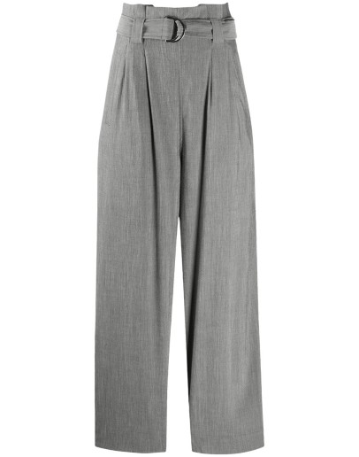 high-waisted belted trousers