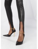 high-waisted strap-detail leggings