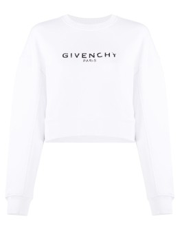 logo-print cropped cotton sweatshirt