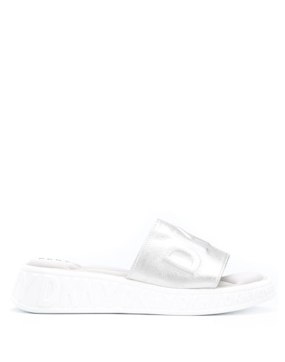 Mara embossed logo wedge slides