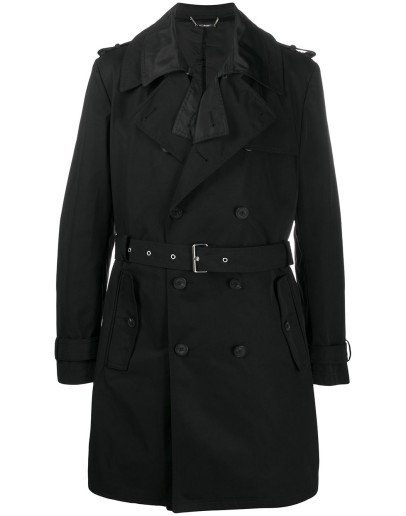 double layer belted trench coat