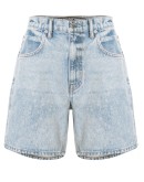 logo patch denim shorts