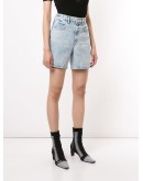 logo patch denim shorts