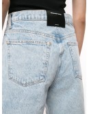 logo patch denim shorts