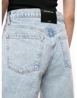 logo patch denim shorts