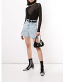 logo patch denim shorts